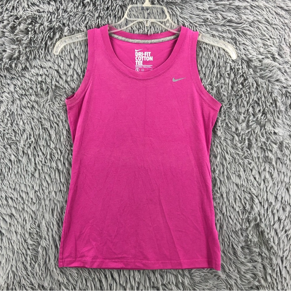 Nike Tshirt Womens Small Dri Fit Cotton Pink Shirt  Sleeveless